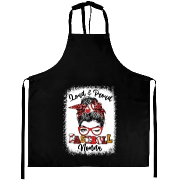 Discover Loud And Proud Baseball Nonna Messy Bun Bleached Aprons