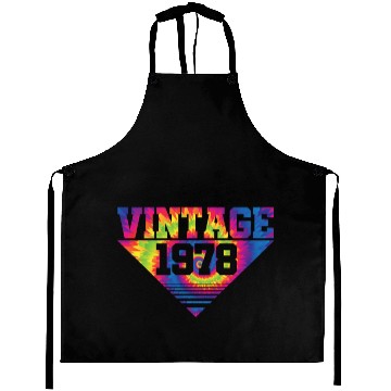 Discover Vintage 1978 Tie Dye Splash Color Triangle Aprons