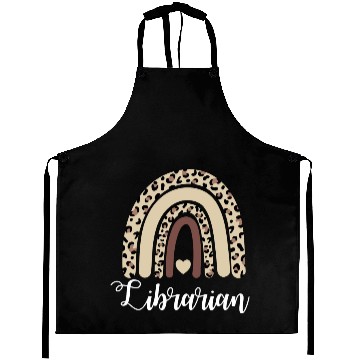 Discover Librarian Rainbow Boho Leopard Library Book Lover Aprons