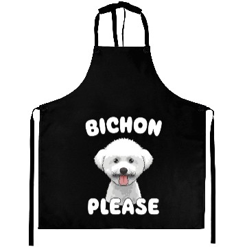 Discover Bichon Please Bichon Frise Dog Lover Funny Pun Aprons