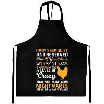 Discover Crazy Funny Chicken Farmer Nightmares Aprons