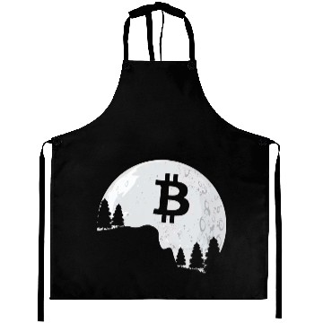 Discover Bitcoin Coin-Crypto In The Moon Aprons