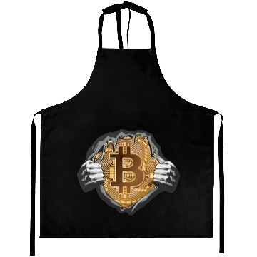 Discover Bitcoin Coin-Crypto Super Hero Aprons