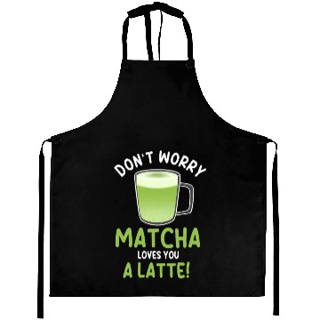 Discover Funny Matcha Latte Pun Aprons