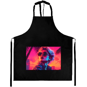 Discover Synthwave Sunset Vibes with sunglasses Aprons