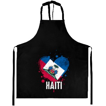 Discover Haitian Vacation Haiti Flag Aprons