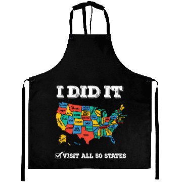 Discover Visited All 50 States Usa Map For Travel Aprons