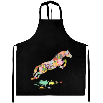 Discover Colorful Horse Jumping Horse Aprons