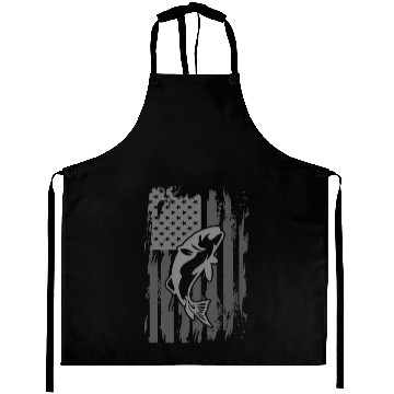 Discover Fishing American Flag Aprons