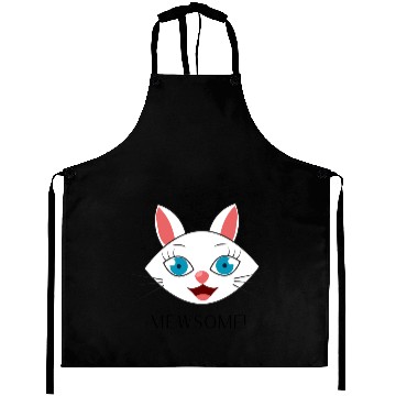 Discover Mewsome White Cat Face Aprons