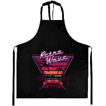 Discover 80S Retrowave Synthwave Love Wave Miami Beach Aprons