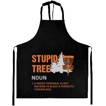 Discover Funny Disc Golf Stupid Tree Art Frisbee Aprons