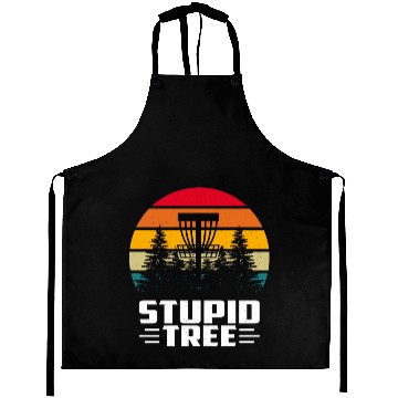 Discover Funny Disc Golf Stupid Tree Art Frisbee Aprons