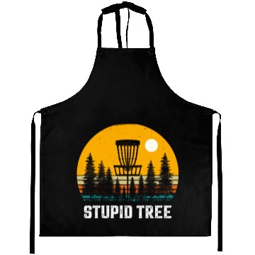 Discover Funny Disc Golf Stupid Tree Art Frisbee Aprons