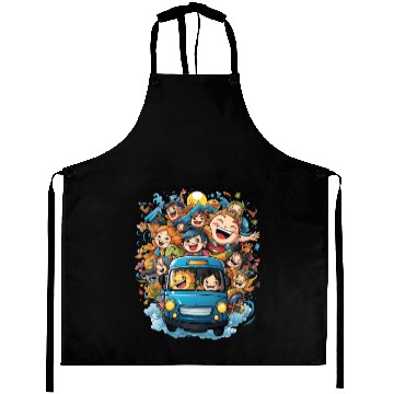 Discover Back to School Pre-K Kindergarten School Bus Aprons