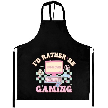 Discover I'd Rather Be Gaming, Happy Game Day Aprons