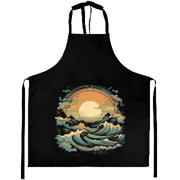 Discover serene ocean sunset with large waves (5) Aprons