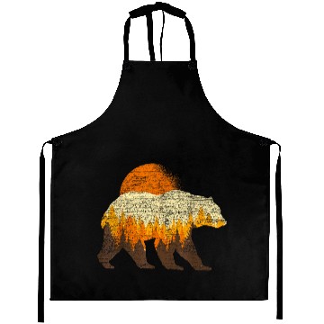 Discover Full Moon Trees Wildlife Forest Bear Lover Aprons