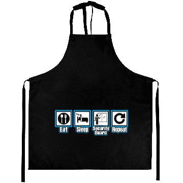 Discover Eat Sleep Security Guard Repeat Aprons