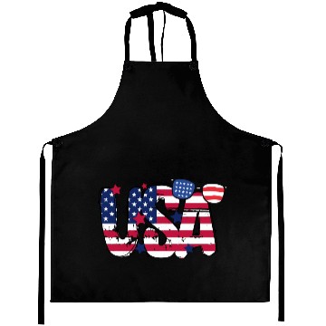 Discover USA Flag Patriotic 4th of July America day of Aprons