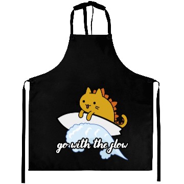 Discover Catzilla Surfer Surf Lover Go With The Flow Aprons