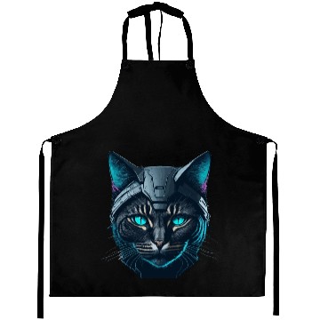 Discover Cyberpunk neon cat Aprons