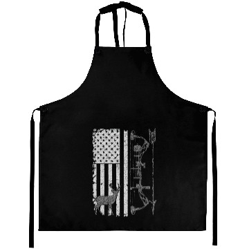 Discover American Deer Hunting Bow Hunter Flag Accessories Aprons