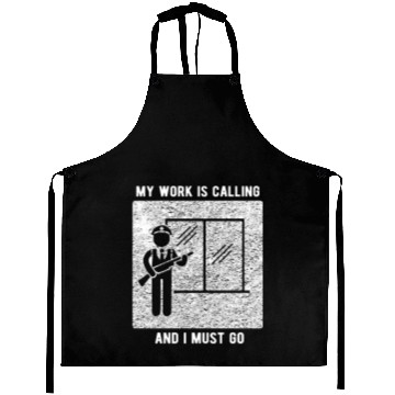 Discover Security Guard My Work Is Calling Aprons
