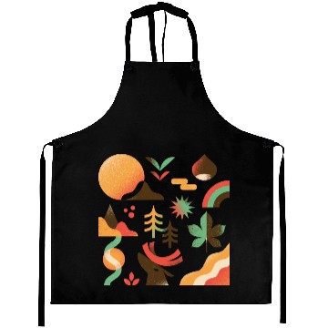 Discover Autumn Mountain Landscape Aprons