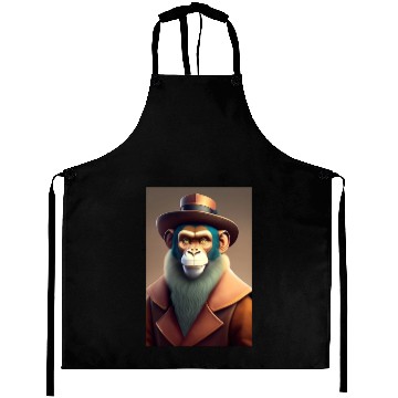 Discover The digital monkey man logo design Aprons