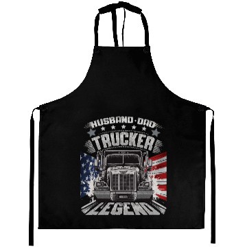 Discover Husband Dad Trucker Legend Aprons