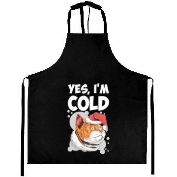 Discover Yes I m Cold Lazy Cat Face Cozy Chilly Days Aprons