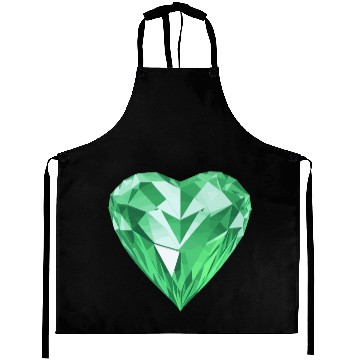Discover Shining green diamond heart Aprons