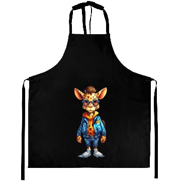 Discover Cute Giraffe Cartoon Aprons