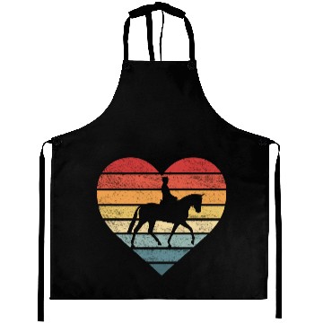 Discover Equestrian Horseman Retro Sunset Horse Lover Rider Aprons