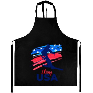 Discover Skiing Usa Support The Team Usa Flag Ski Winter Aprons