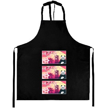 Discover Cherry Blossom Aprons, Women's Panda Sakura Kawaii