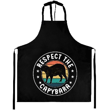 Discover Retro Respect The Capybara Capybara Lover Meme Aprons