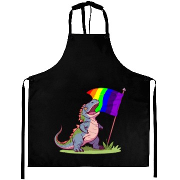 Discover Funny Dinosaur LGBT Community Pride Lesbian Gay Aprons