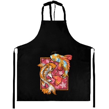 Discover Sakura fish farmer gift Japan Koi carp Aprons