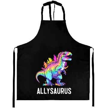 Discover Allysaurus Dinosaur LGBT Community Dino Lover Pun Aprons