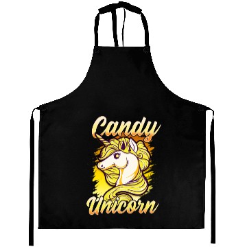 Discover Candy Corn Unicorn Halloween Funny Candy Unicorn Aprons