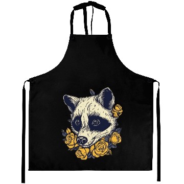 Discover Yellow Flower Raccoon Aprons