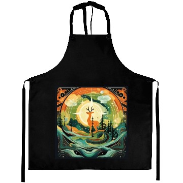 Discover North Star Forest Deer [Surreal Aesthetic] Aprons