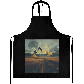 Discover Geometric Abstract Landscape [Surreal Aesthetic] Aprons