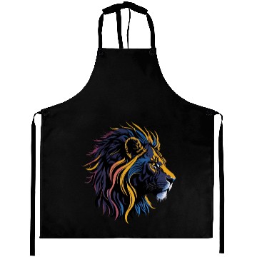 Discover Lion Head, colorful Lion Aprons