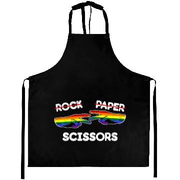 Discover Rock Paper Scissors Funny Lesbian Pride LGBT Fun Aprons