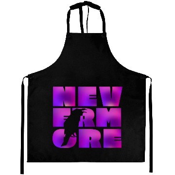 Discover NEVERMORE in large psychedelic purple block Aprons