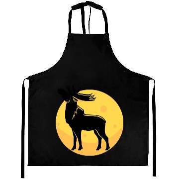 Discover moose elk deer in the moon light Aprons