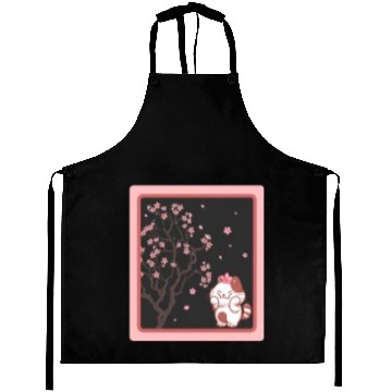 Discover Cherry Blossom Aprons, Kawaii Cat Cherry Blossom